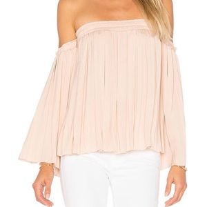 Elizabeth and James- Emelyn off-the-shoulder top